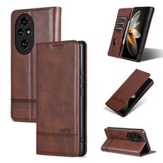 Per Honor 200 Pro AZNS custodia magnetica in pelle di vitello con vibrazione (marrone scuro)