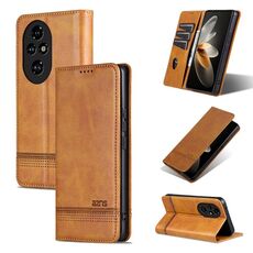 Per Honor 200 Pro AZNS Custodia magnetica in pelle di vitello con vibrazione (marrone chiaro)