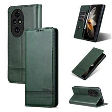 Per Honor 200 Pro AZNS Custodia magnetica in pelle di vitello con vibrazione (verde scuro)
