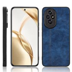 Custodia per telefono con cover posteriore cucita con motivo mucca per Honor 200 Pro (blu)