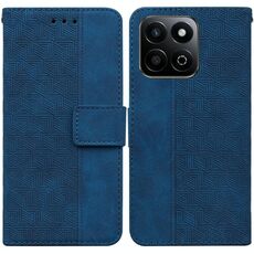 Custodia per telefono in pelle goffrata geometrica per Honor Play 60 Plus (blu)