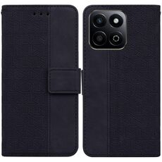 Custodia per telefono in pelle goffrata geometrica per Honor Play 60 Plus (nera)