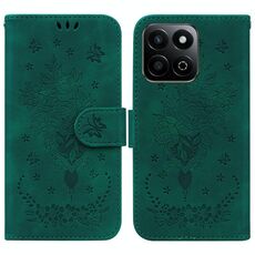 Custodia per telefono in pelle goffrata con motivo a farfalla rosa per Honor Play 60 Plus (verde)