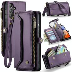 Per Samsung Galaxy A14 5G / 4G CaseMe C36 Slot per schede Portafoglio con cerniera Custodia per telefono in pelle antifurto RFID (Viola)