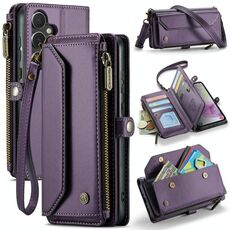 Per Samsung Galaxy A35 5G CaseMe C36 Slot per schede Portafoglio con cerniera Custodia per telefono in pelle antifurto RFID (Viola)