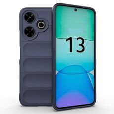 Per Xiaomi Redmi 13 4G Global Magic Shield TPU + Custodia in flanella per telefono (blu scuro)