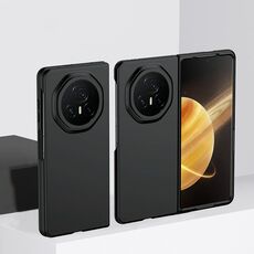 Custodia per telefono in PC ultra sottile con effetto pelle per Honor Magic V3 (nero)