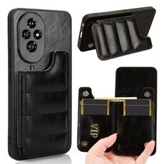 Custodia per telefono con borsa per carta da cucito modello mucca per Honor 200 (nera)