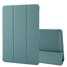 Per OnePlus Pad 2 Custodia in silicone e pelle a tre ante per tablet (verde scuro)