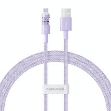 Baseus Gem Cavo dati USB trasparente da 2,4 A a 8 pin per ricarica rapida, lunghezza: 1 m (viola)