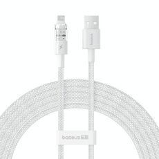 Baseus Gem Cavo dati USB trasparente da 2,4 A a 8 pin per ricarica rapida, lunghezza: 2 m (bianco)