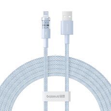 Baseus Gem Cavo dati USB trasparente da 2,4 A a 8 pin per ricarica rapida, lunghezza: 2 m (blu)