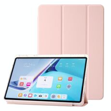 Per Huawei Matepad SE 11 2024 Custodia per tablet in pelle a 3 pieghe in acrilico trasparente (rosa)