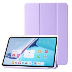 Per Huawei Matepad SE 11 2024 Custodia per tablet in pelle a 3 pieghe in acrilico trasparente (viola)