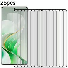 Per vivo V40 Pro 25 pezzi Colla completa 9H HD 3D Pellicola in vetro temperato con bordo curvo (Nero)
