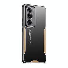 Per OPPO Reno12 Pro Global Blade Series Custodia per telefono ibrida in metallo TPU (oro)