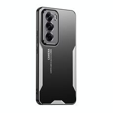Per OPPO Reno12 Pro Global Blade Series Custodia per telefono ibrida in metallo TPU (Argento)