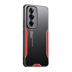 Per OPPO Reno12 Pro Global Blade Series TPU Hybrid Metal Phone Case (Rosso)