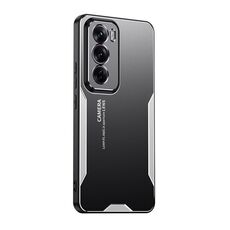 Per OPPO Reno12 Global Blade Series Custodia per telefono ibrida in metallo TPU (Argento)