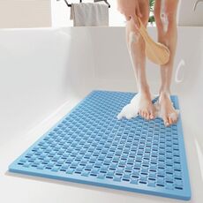 Tappetino antiscivolo per il bagno in TPE, per la doccia domestica, per il bagno, con ventosa anticaduta, dimensioni: 40x70 cm (blu)