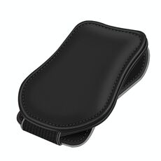Clip per occhiali da auto Borsa portaoggetti per occhiali da sole con chiusura magnetica in pelle per auto (Nero)