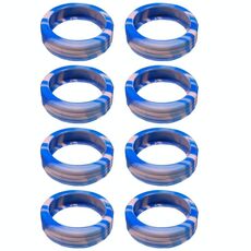 8 pezzi/set copertura protettiva in silicone per ruote per bagagli copertura per sedia girevole per riduzione del suono, dimensioni: ruote piccole da 4-5 cm (blu misto rosa)