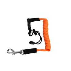 Guinzaglio a molla con corda di sicurezza per paddle board estensibile per kayak con blocco di sicurezza (arancione)