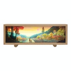 Luce calda Touch Control Legno Acrilico Atmosfera Lightbox Decorazione Pittura Luce notturna (faggio)