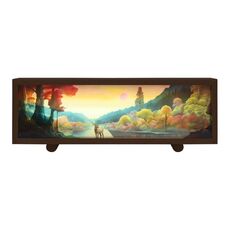 Luce calda con controllo touch, luce notturna in acrilico e legno, decorazione con scatola luminosa (noce)