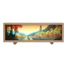 3 colori luce touch control legno acrilico atmosfera lightbox decorazione pittura luce notturna (faggio)