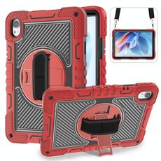 Per Huawei MatePad 11.5 2023 Custodia per tablet in silicone con contrasto per PC e rotazione a 360 gradi (rosso + nero)