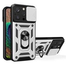 Per iPhone 16 Pro Custodia per fotocamera scorrevole Design TPU+PC Custodia per telefono (argento)