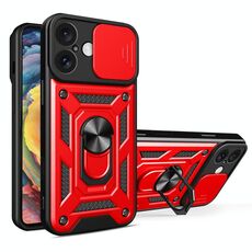 Per iPhone 16 Plus Custodia per fotocamera scorrevole Design TPU+PC Custodia per telefono (rosso)