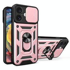 Per iPhone 16 Plus Custodia per fotocamera scorrevole in TPU+PC (oro rosa)