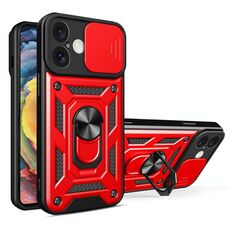 Per iPhone 16 Custodia per fotocamera scorrevole in TPU+PC (rosso)