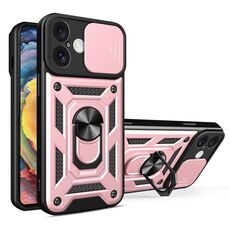 Per iPhone 16 Custodia per fotocamera scorrevole in TPU+PC (oro rosa)