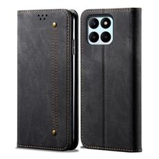 Per Honor X6b 4G Custodia per telefono in pelle con texture denim globale (nero)