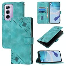 Per OPPO Reno12 Pro Custodia per telefono in pelle goffrata effetto pelle globale (verde)