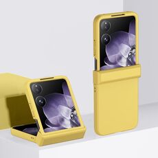 Per Xiaomi Mix Flip 3 in 1 Custodia per telefono in PC con effetto pelle (giallo limone)