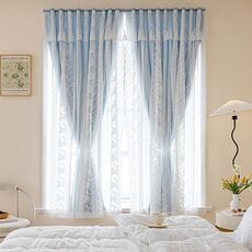 1,3 x 2 m, tende autoadesive oscuranti alte per camera da letto, balcone, installazione senza perforazione (azzurro cielo)