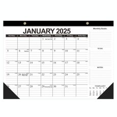 Calendario da parete inglese Calendario da tavolo minimalista con conto alla rovescia di 18 mesi, anno: gennaio 2025-giugno 2026, nero