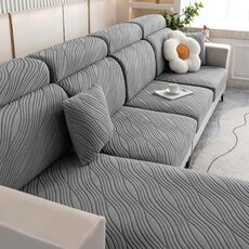 Copridivano pigro tutto compreso lavorato a maglia Copridivano elasticizzato per uso domestico, Colore: Grigio scuro (Persona singola extra large)