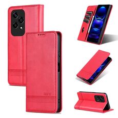 Custodia per telefono in pelle con texture di vitello magnetica per Honor 200 Lite Global AZNS (rosso)
