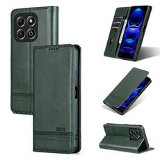 Custodia per telefono in pelle di vitello magnetica For Honor X6b AZNS (verde scuro)