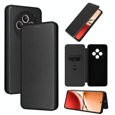 Per OPPO Reno12 F 5G / 4G Custodia in pelle con texture in fibra di carbonio (nero)