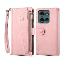 Per Motorola Moto G75 5G ESEBLE Retro Frosted RFID Custodia in pelle per telefono (oro rosa)