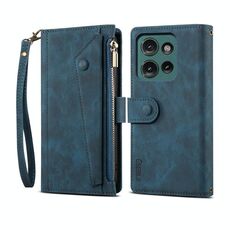 Per Motorola Moto G75 5G ESEBLE Retro Frosted RFID Custodia in pelle per telefono (verde scuro)