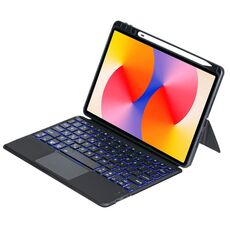Per Huawei MatePad SE 11 2024 Custodia in pelle con tastiera Bluetooth retroilluminata staccabile con touchpad (nero)