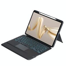 Per Huawei MatePad Pro 12.2 2024 Custodia in pelle con tastiera Bluetooth retroilluminata staccabile con touchpad (nero)