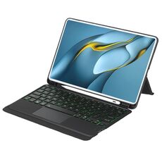 Per Huawei MatePad Pro 10.8 2021 / 2019 Custodia in pelle con tastiera Bluetooth retroilluminata staccabile con touchpad (nero)